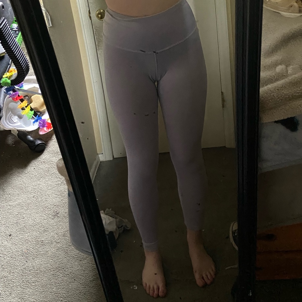 Pastel purple velvet leggings